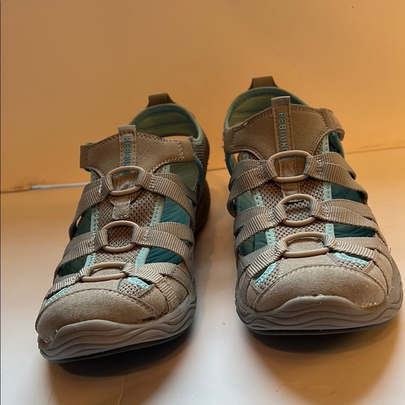 Bare Traps Womens Lakona Fabric Closed Toe Casual Sport, Multicolor~Gray & Teal - Picture 7 of 9